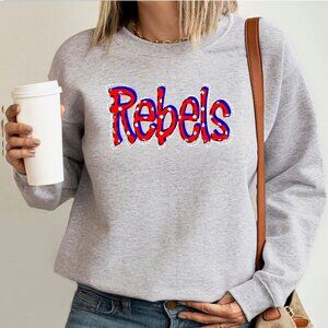 Ole Miss Rebels Polka Dot Univ of Mississippi crewneck sweatshirt ASH